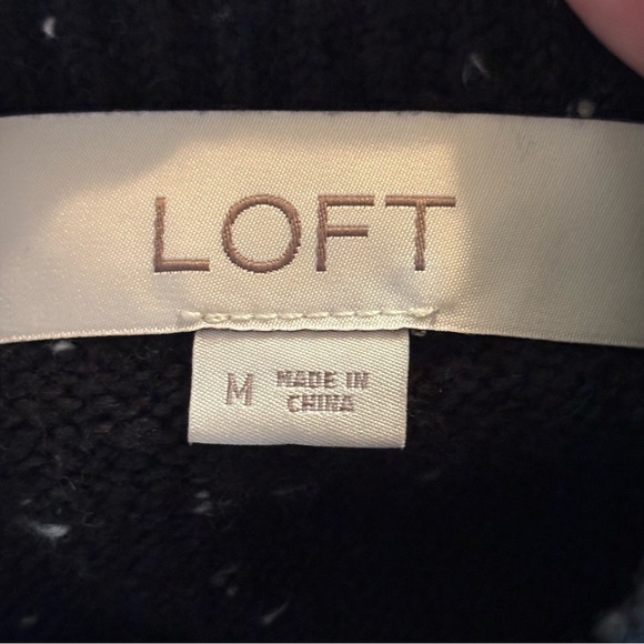 LOFT Black and White Turtleneck Sweater Super Comfy Size M NWOT - Picture 8 of 10